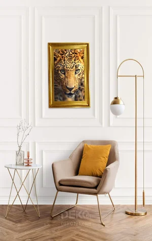 Framed pictorial Wall Carpet Leopard